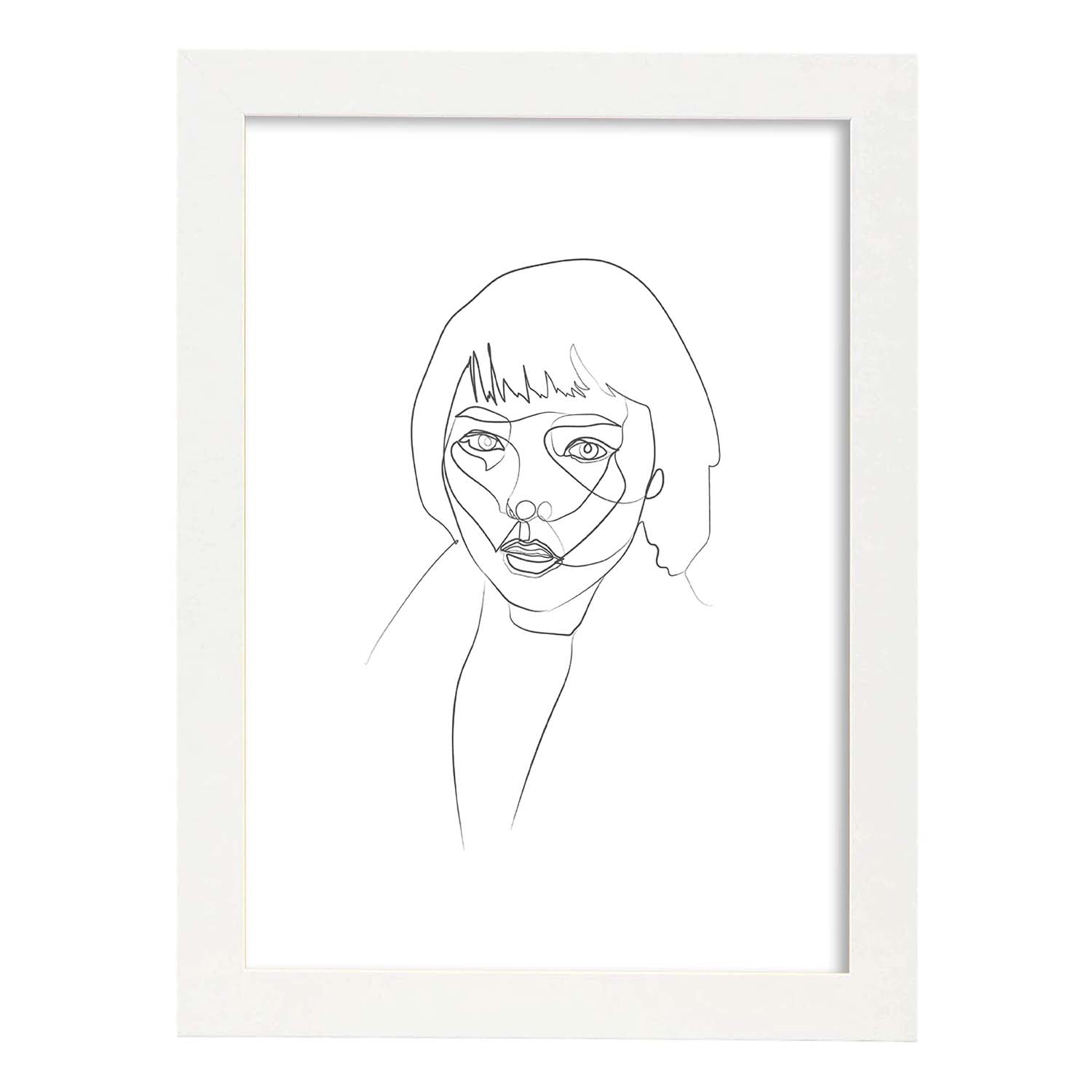 Nacnic Lámina Nordica De Rostro Mujer A Una Línea