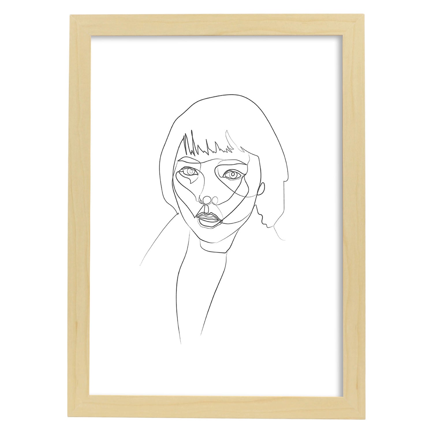 Nacnic Lámina Nordica De Rostro Mujer A Una Línea