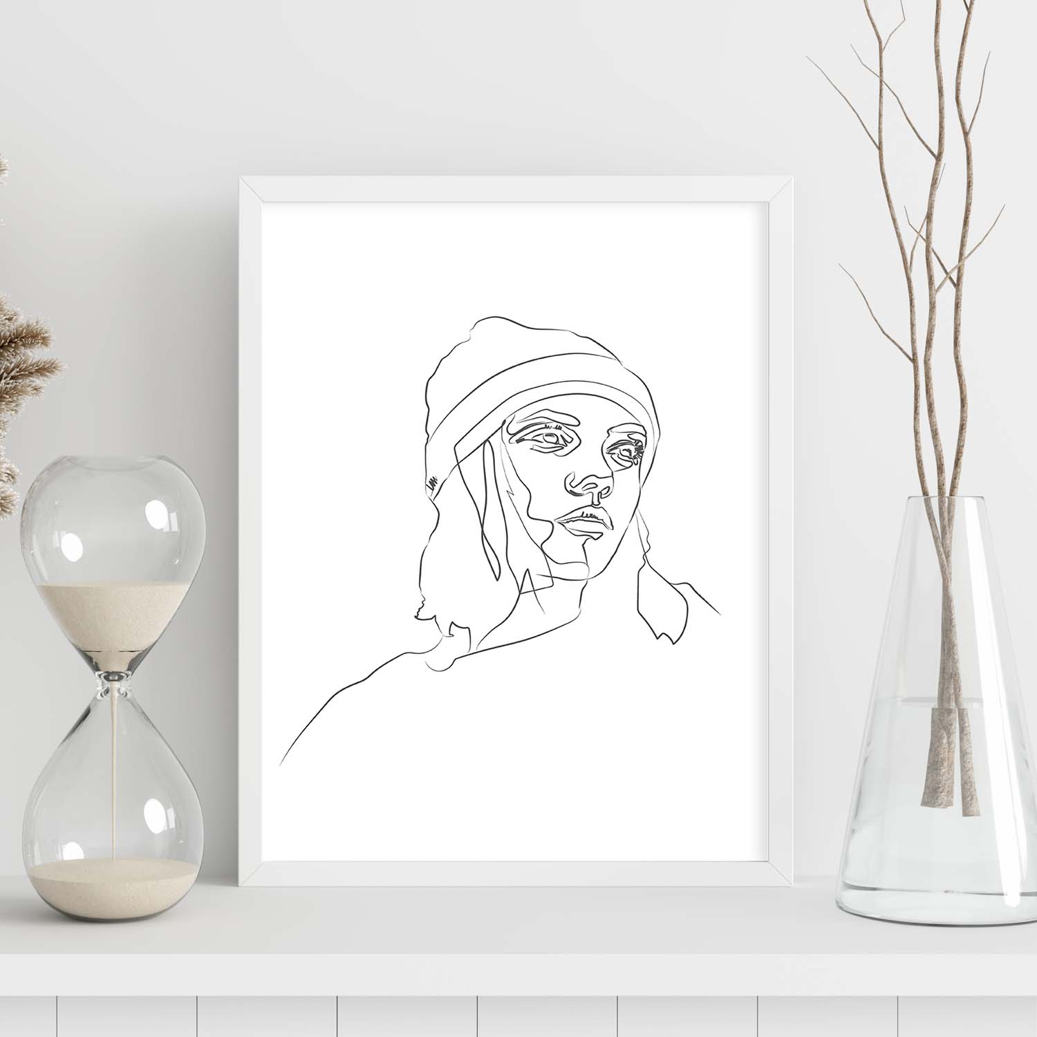 Nacnic Lámina Nórdica De Rostro Mujer A Una Línea