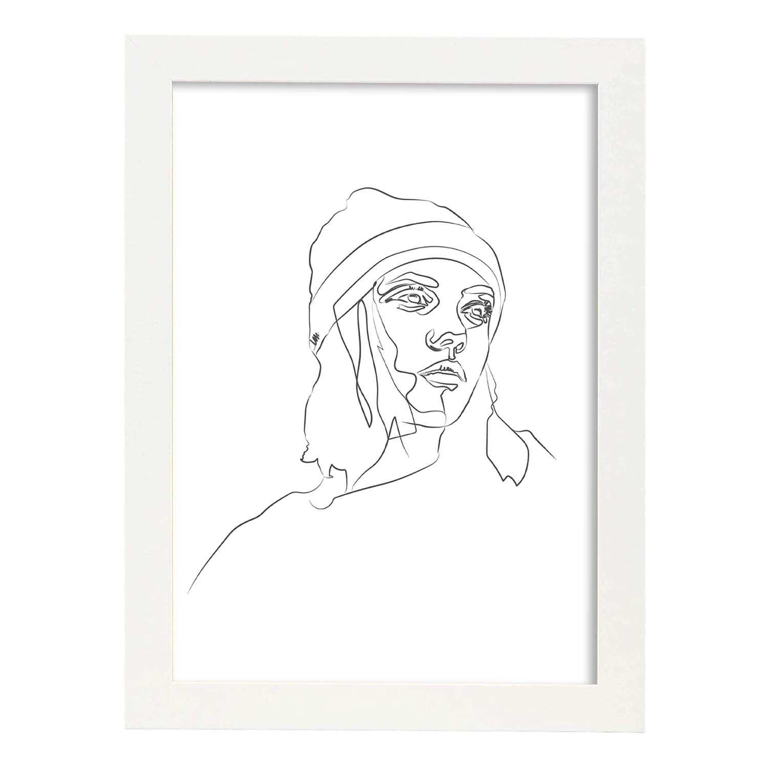 Nacnic Lámina Nórdica De Rostro Mujer A Una Línea