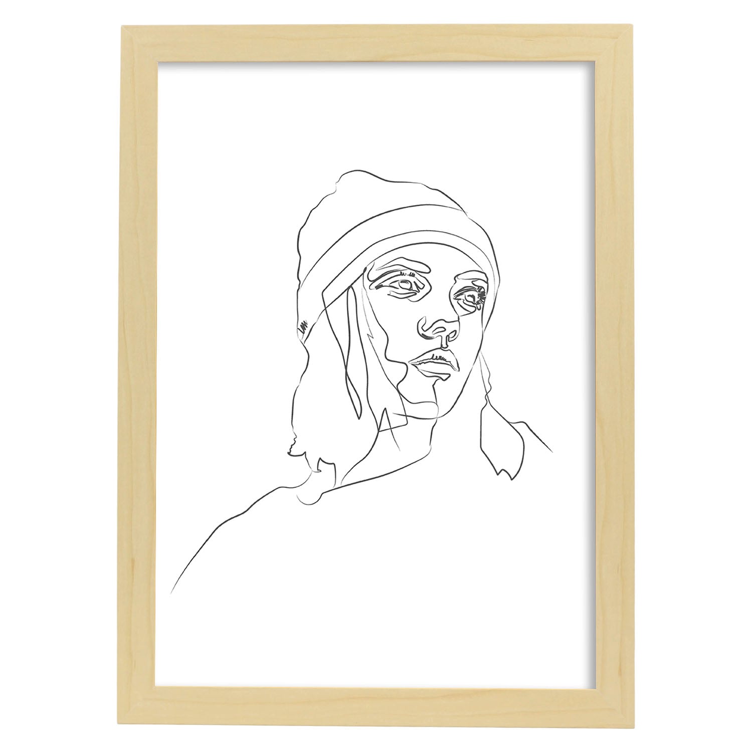 Nacnic Lámina Nórdica De Rostro Mujer A Una Línea