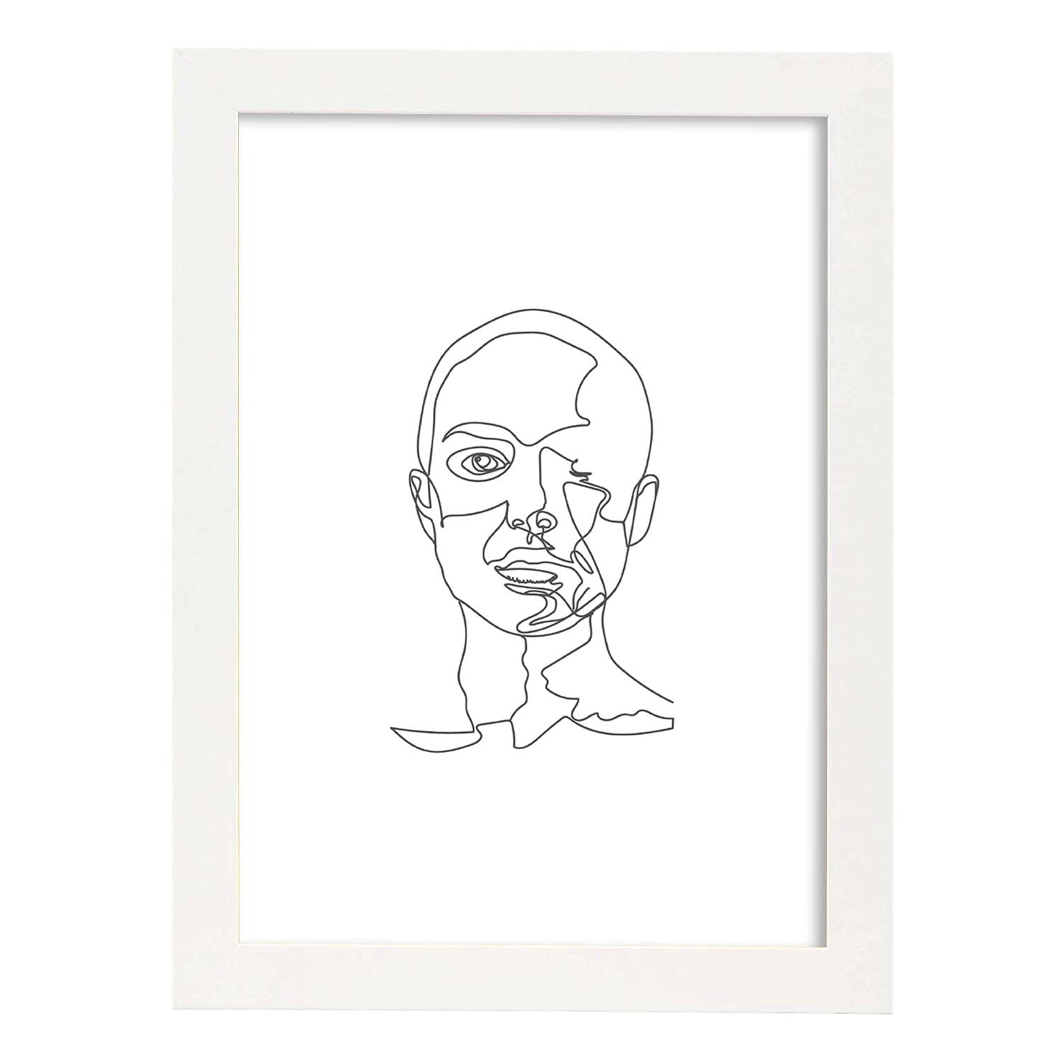 Nacnic Lámina Nordica De Rostro Mujer A Una Línea