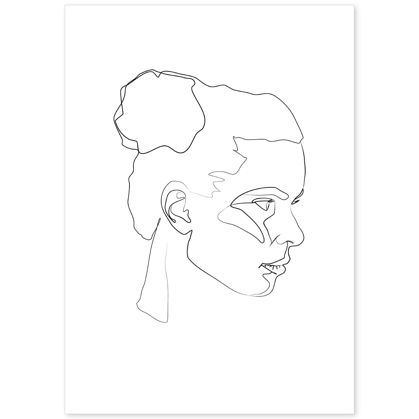 nacnic Lámina nordica de Rostro mujer a una linea