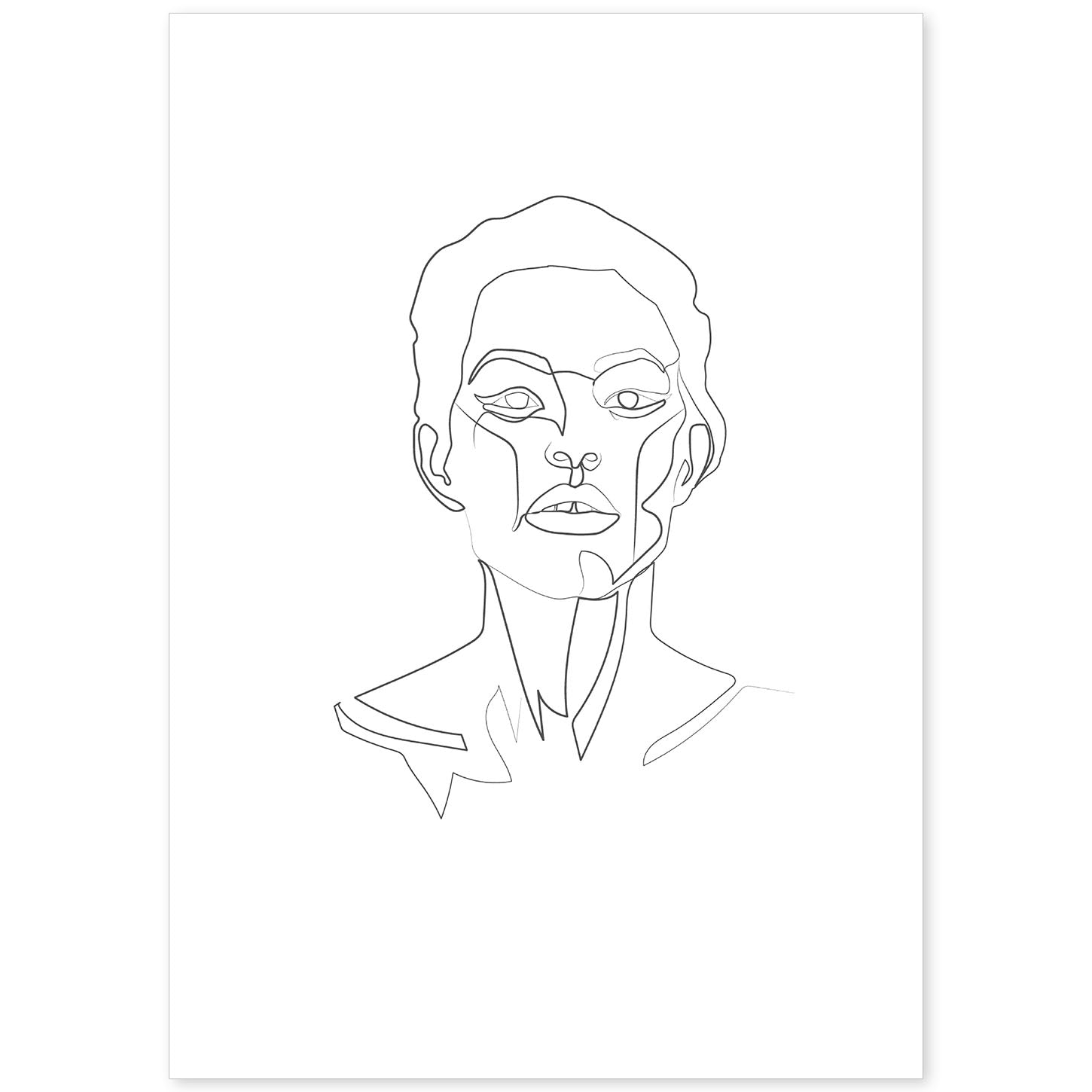 nacnic Lámina Nórdica de Rostro Mujer