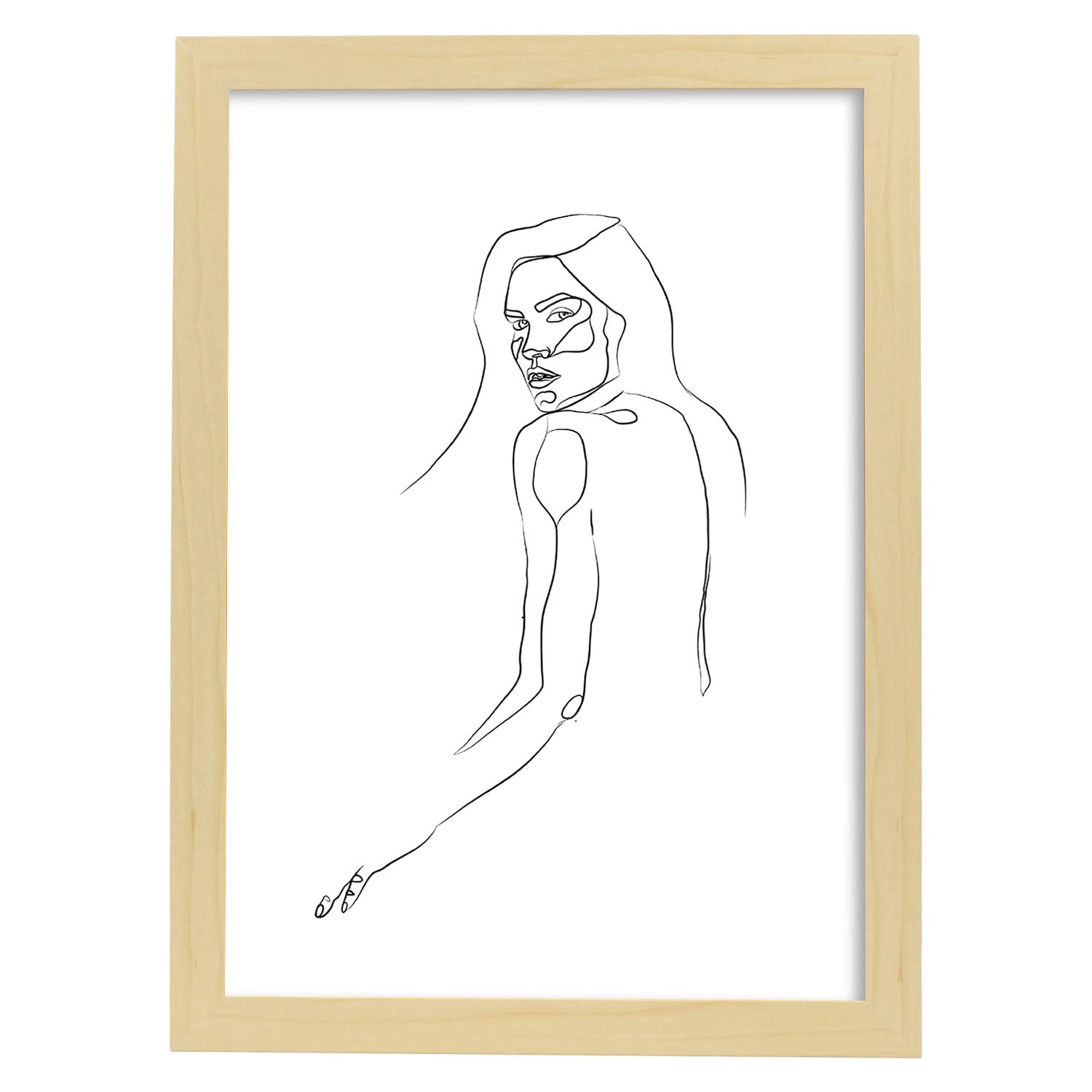 Nacnic Lámina Nórdica De Rostro Y Espalda De Mujer