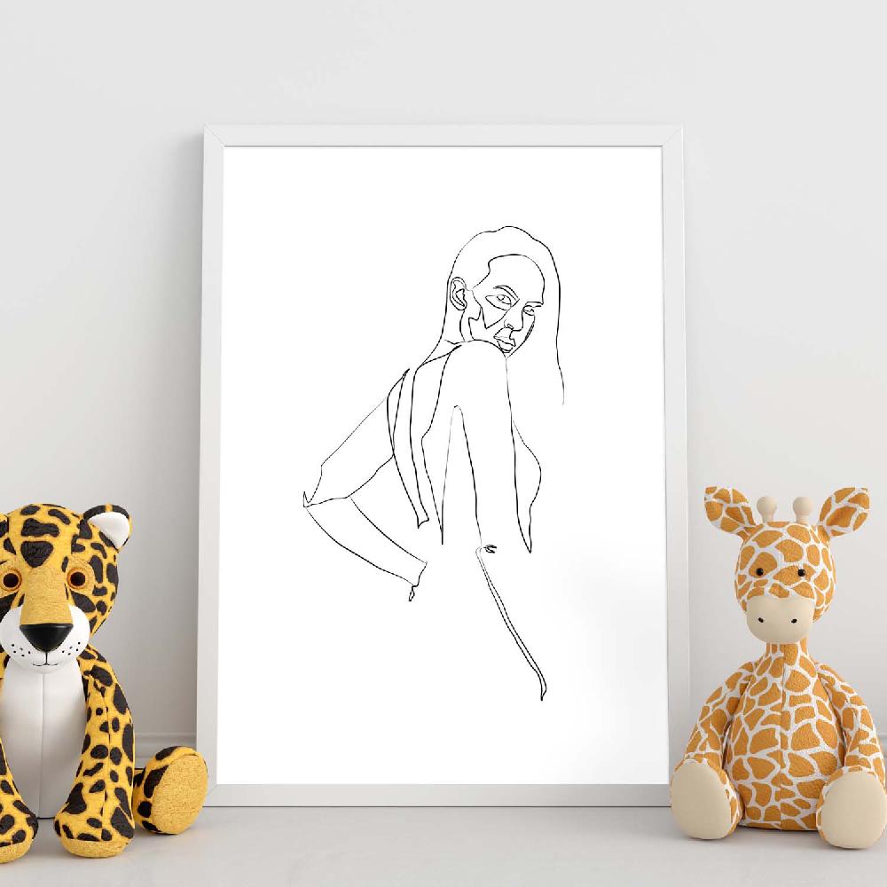 Nacnic Lámina Nórdica De Rostro Y Espalda De Mujer