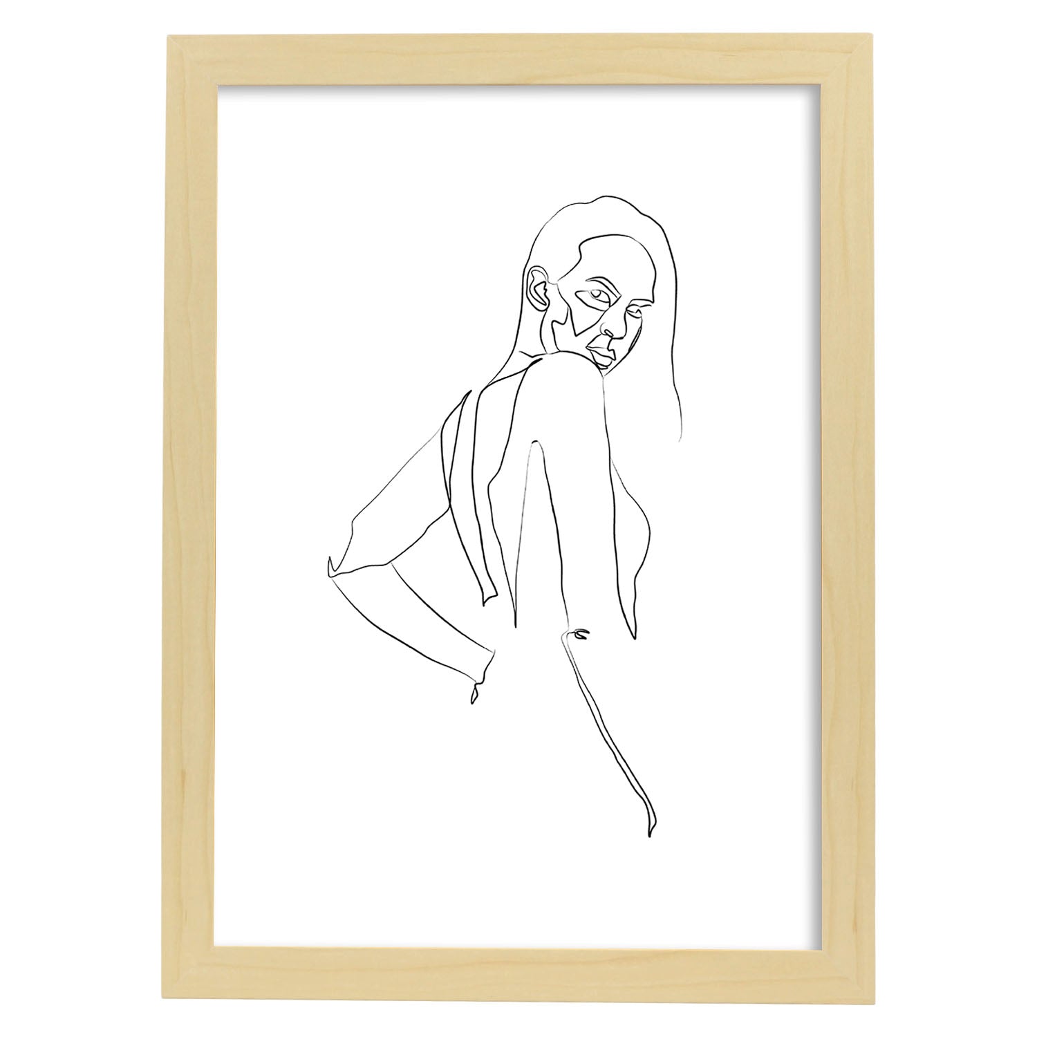 Nacnic Lámina Nórdica De Rostro Y Espalda De Mujer