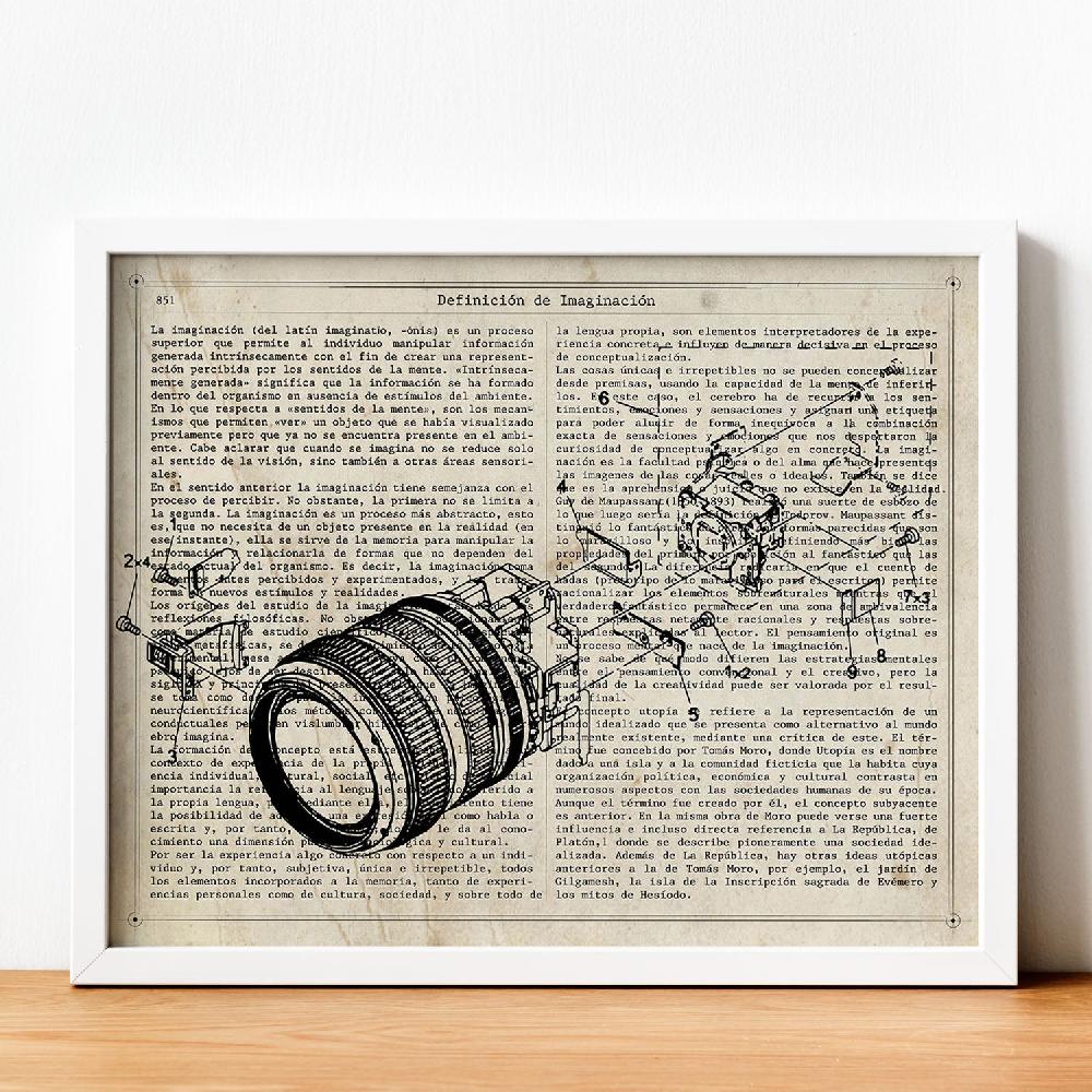 nacnic Lámina Objetivo Europa de Objetos Vintage