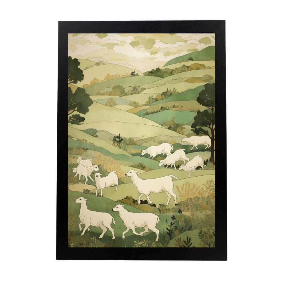nacnic Lámina Ovejas y Corderos en Primavera