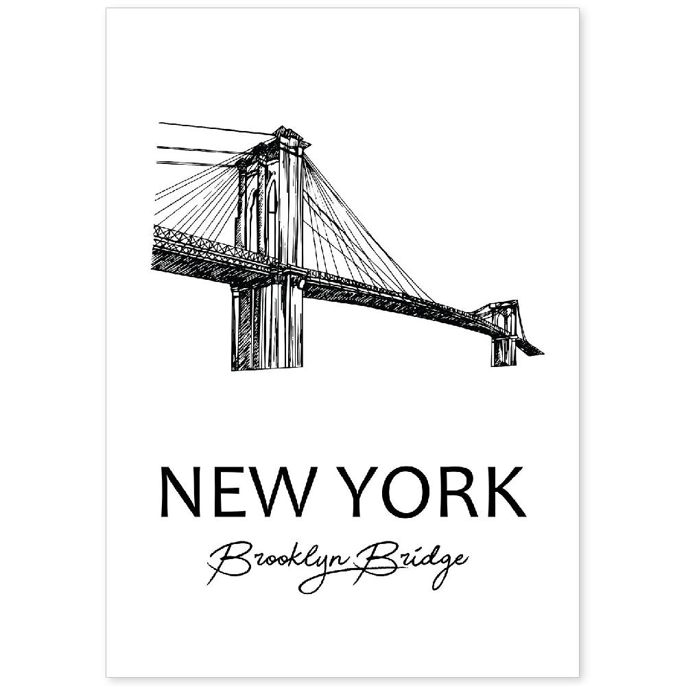 nacnic Lámina Puente de Brooklyn en Nueva York