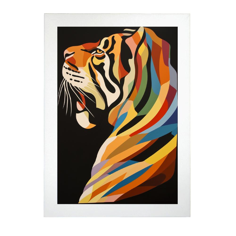 Nacnic Lámina Tigre Estilo Victor Vasarely