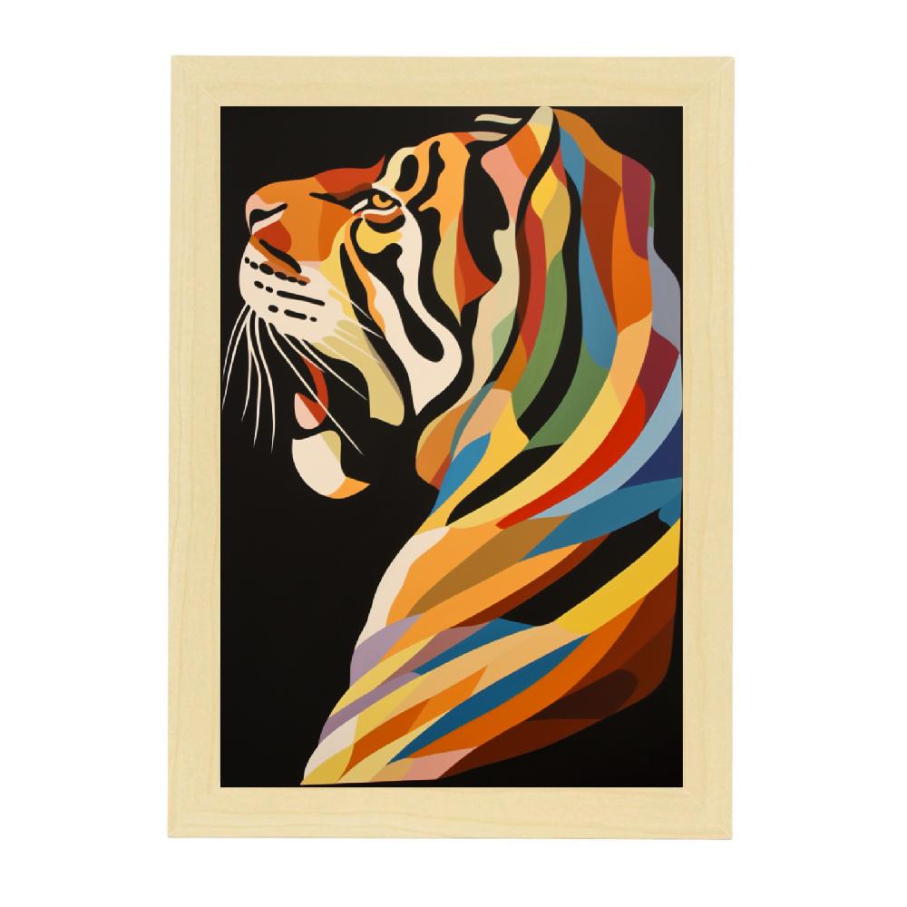 Nacnic Lámina Tigre Estilo Victor Vasarely