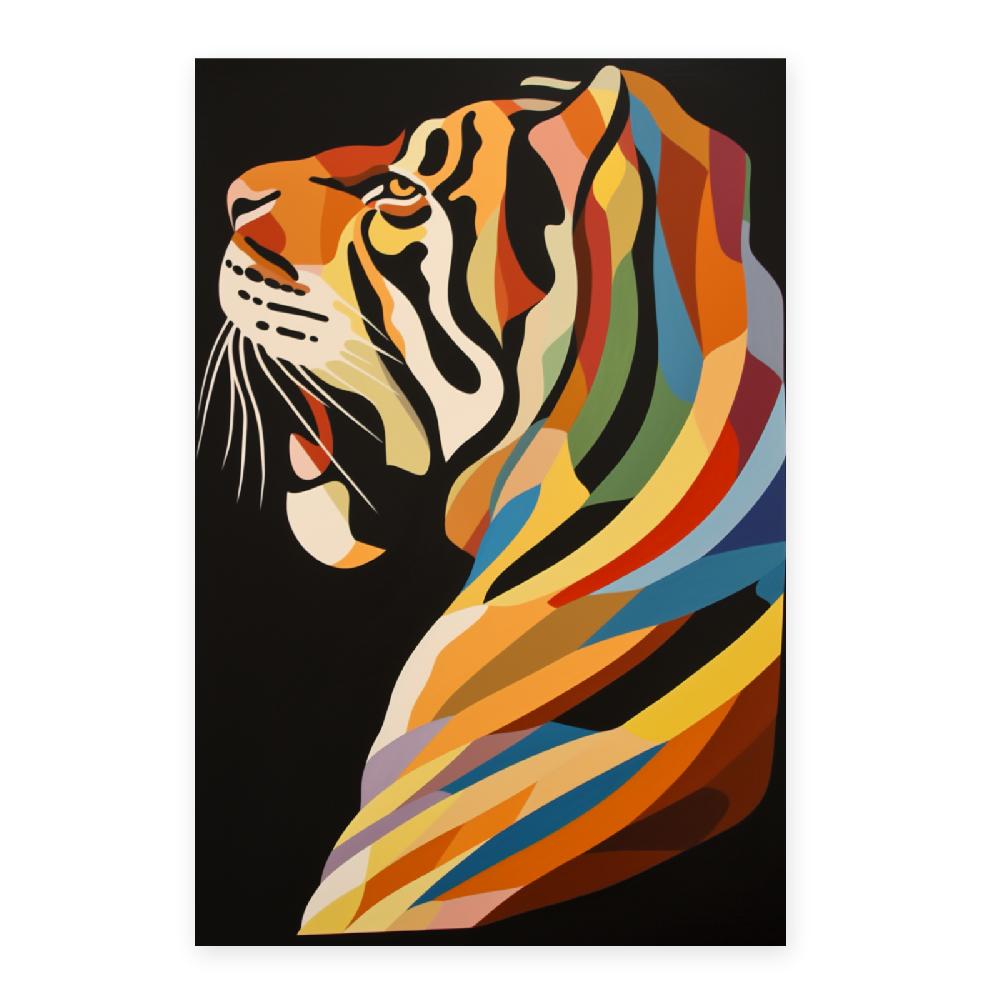 Nacnic Lámina Tigre Estilo Victor Vasarely