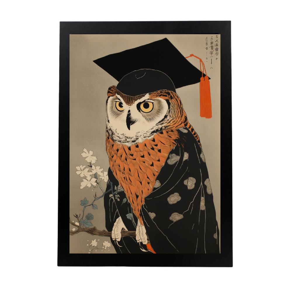 nacnic Lámina Ukiyo-e Lechuza Sabia Graduada