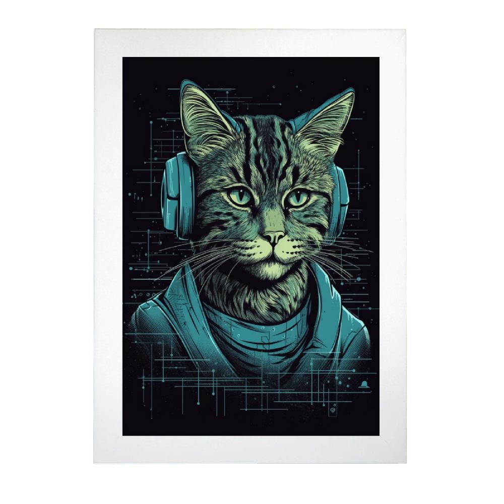 Nacnic Lámina Vaporwave De Gato