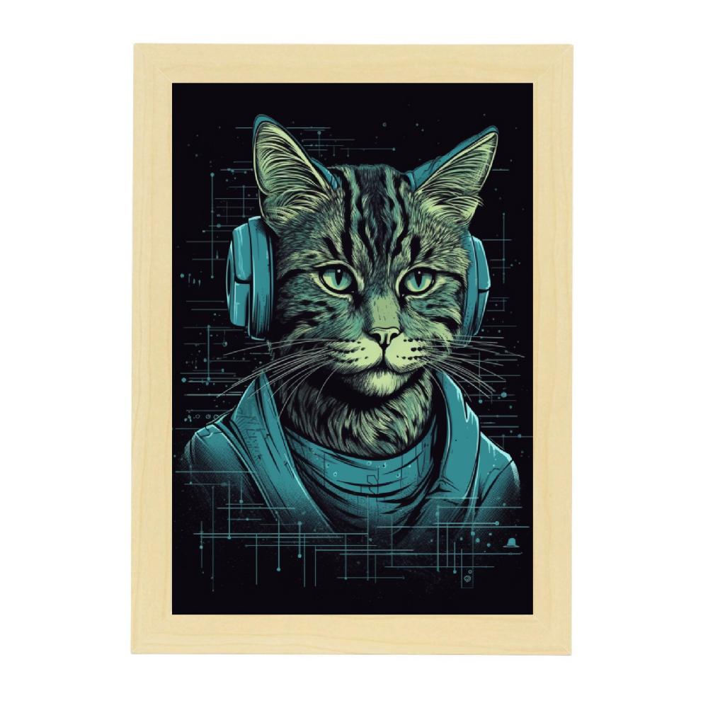 Nacnic Lámina Vaporwave De Gato