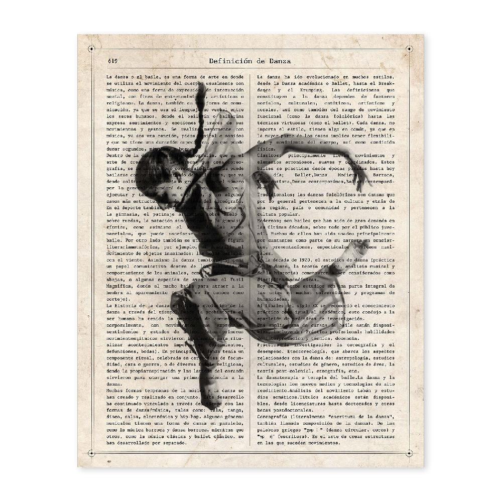 nacnic Lámina Vintage de Bailarina Saltando