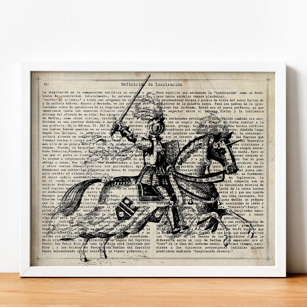 nacnic Lámina Vintage de Caballero a la Carga