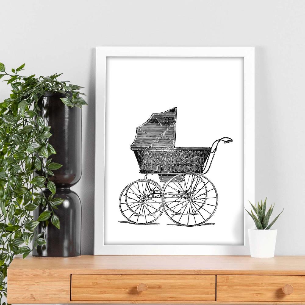 Nacnic Lámina Vintage De Carrito De Bebe