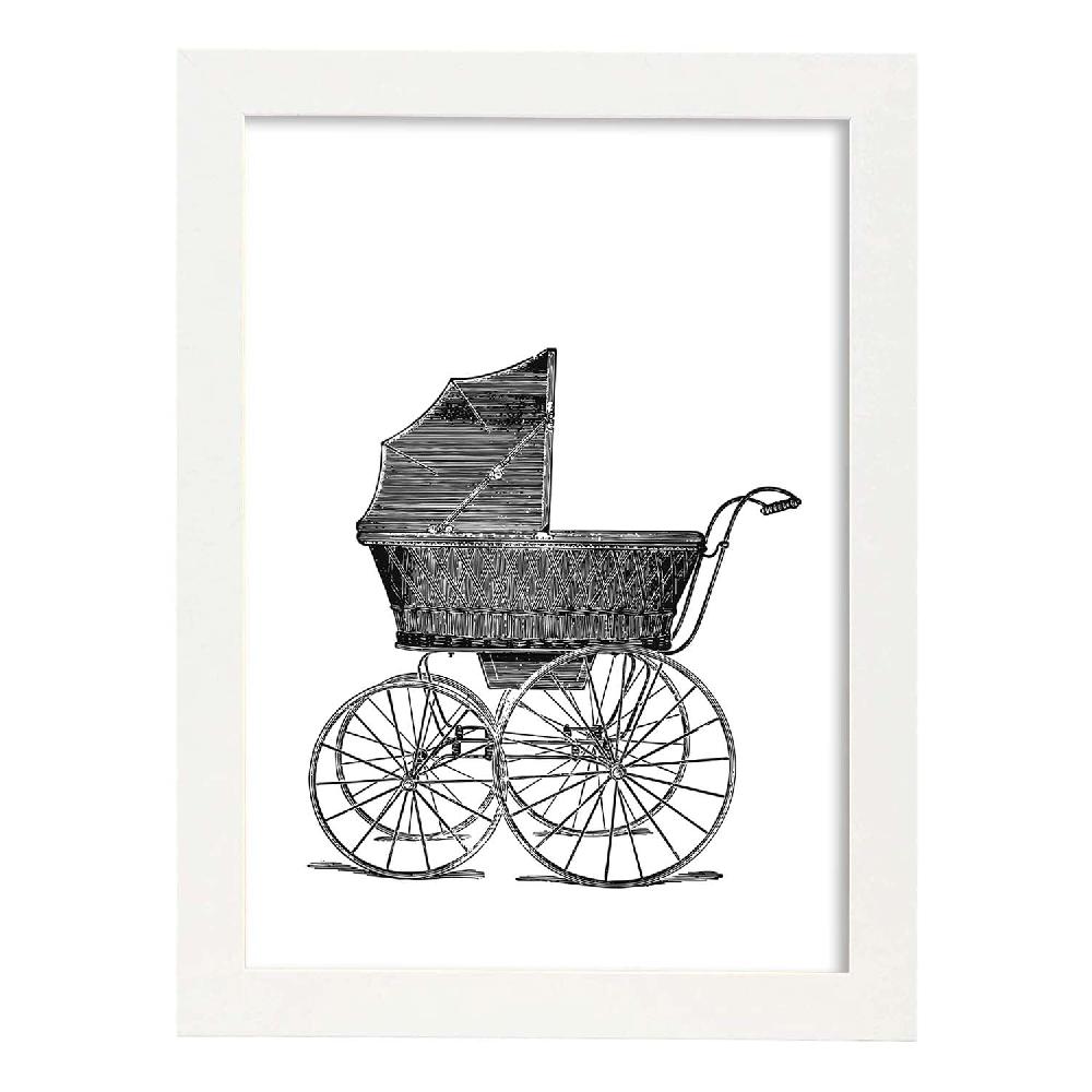 Nacnic Lámina Vintage De Carrito De Bebe