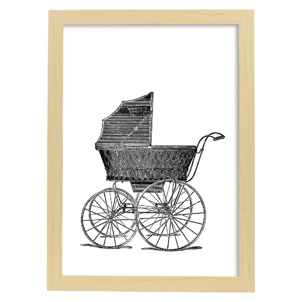 Nacnic Lámina Vintage De Carrito De Bebe