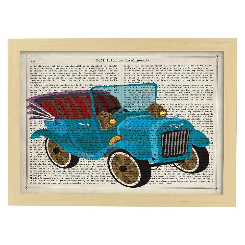 Nacnic Lámina Vintage De Coche Antiguo Azul