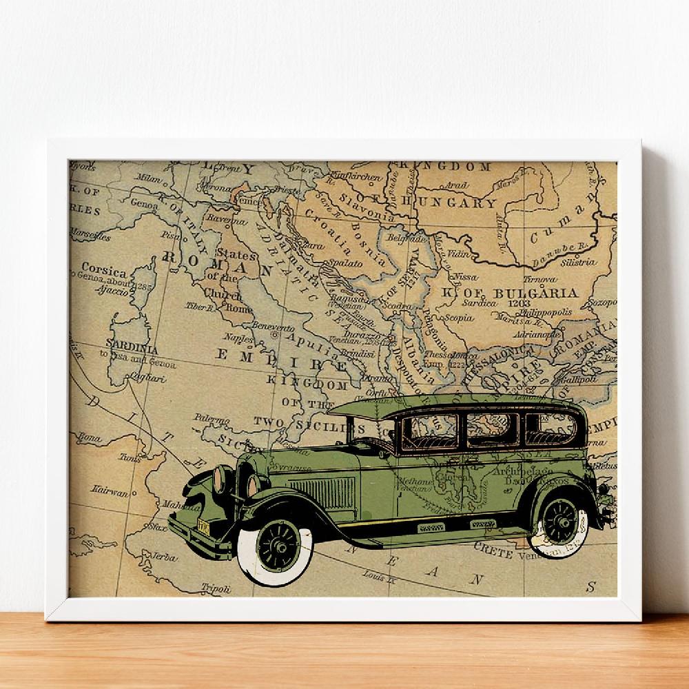 nacnic Lámina Vintage de Coche en Bulgaria