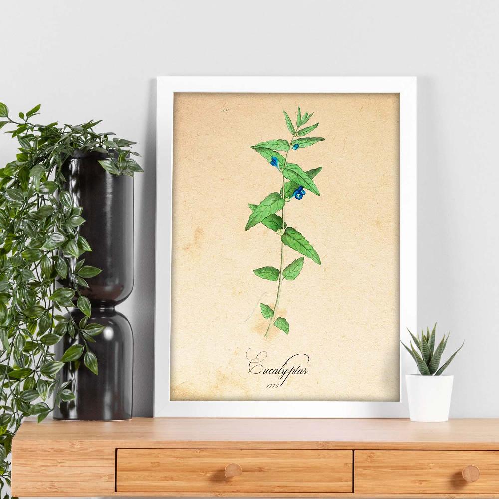 Nacnic Lámina Vintage De Flores Menta