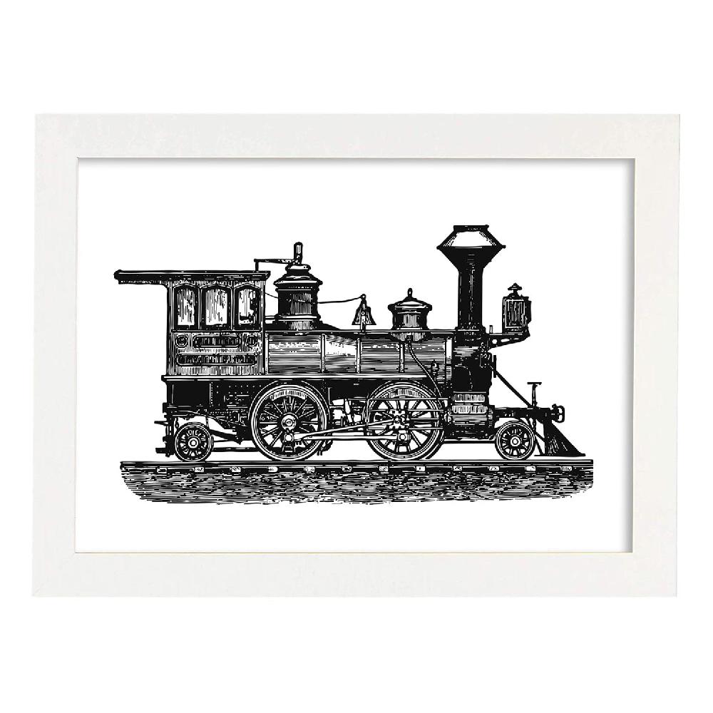 Nacnic Lámina Vintage De Locomotora