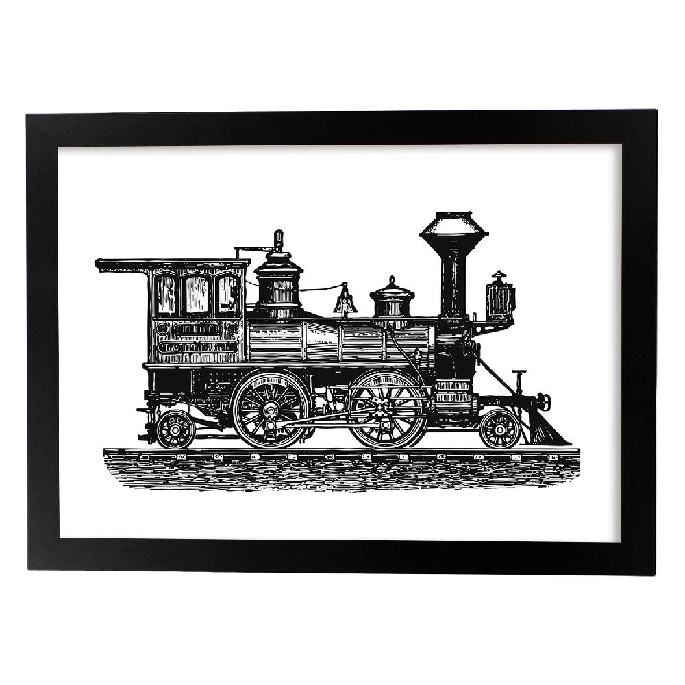 Nacnic Lámina Vintage De Locomotora