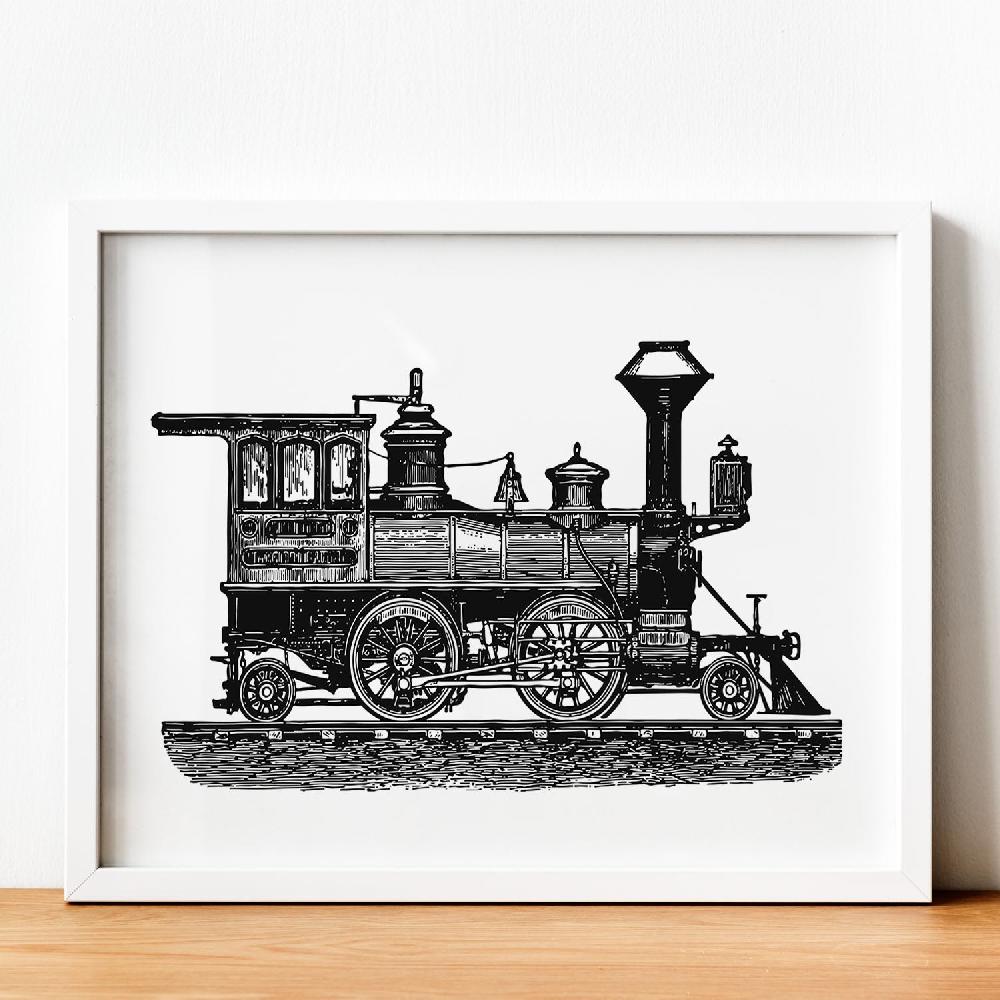 nacnic Lámina Vintage de Locomotora