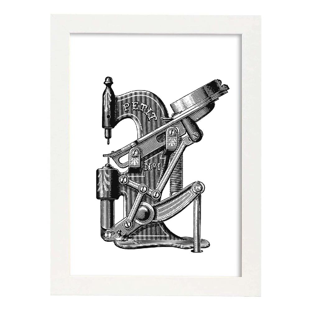 Nacnic Lámina Vintage De Maquina De Coser