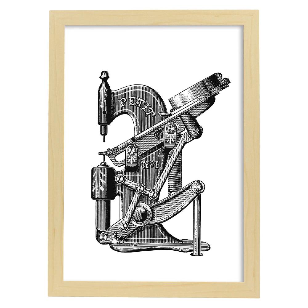 Nacnic Lámina Vintage De Maquina De Coser