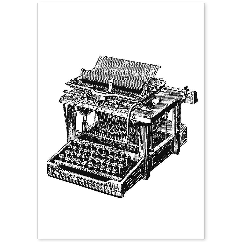nacnic Lámina Vintage de Máquina de Escribir