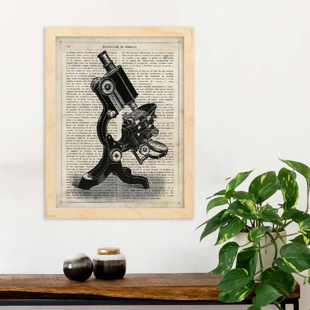 Nacnic Lámina Vintage De Microscopio De Espejo