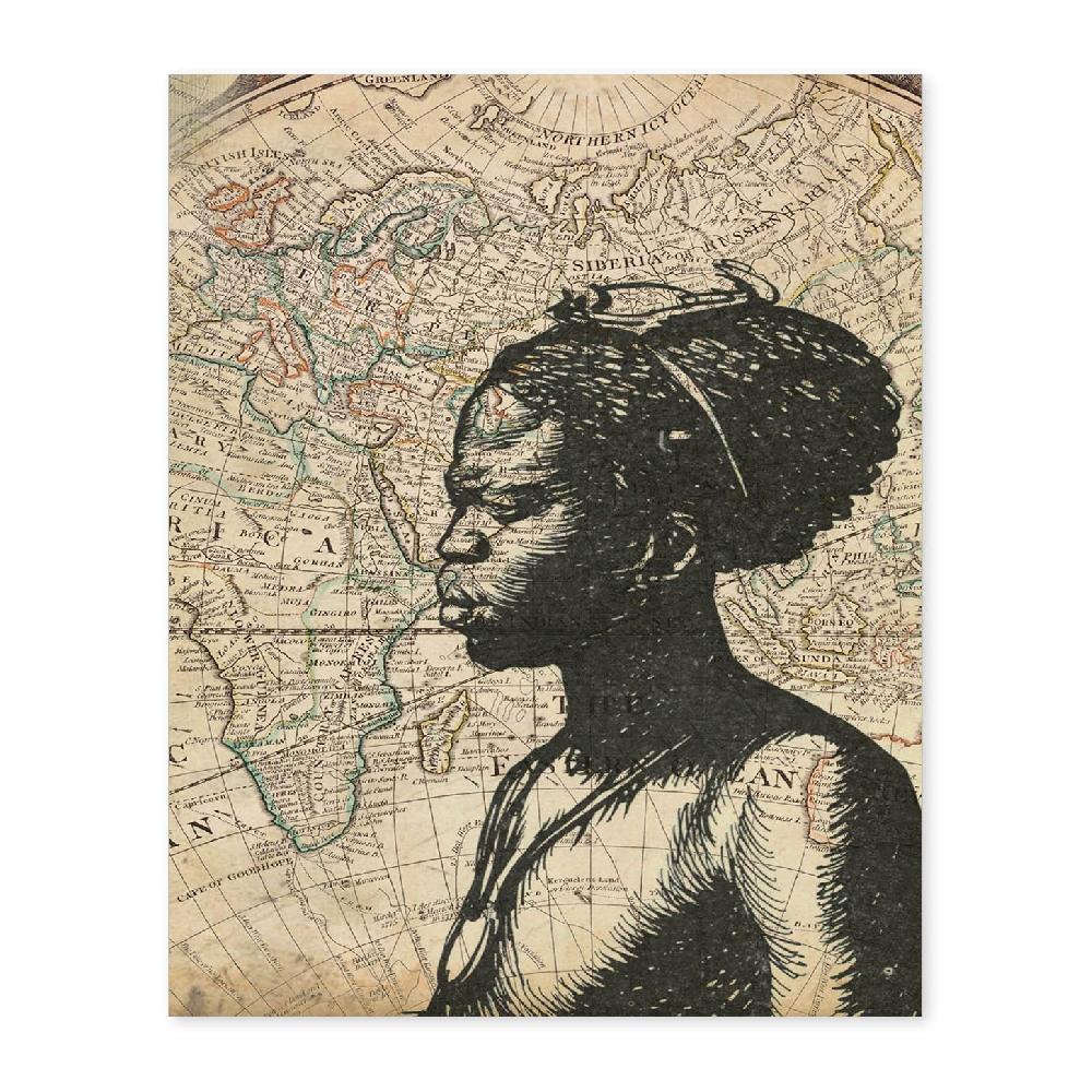 nacnic Lámina Vintage de Mujer mirando África