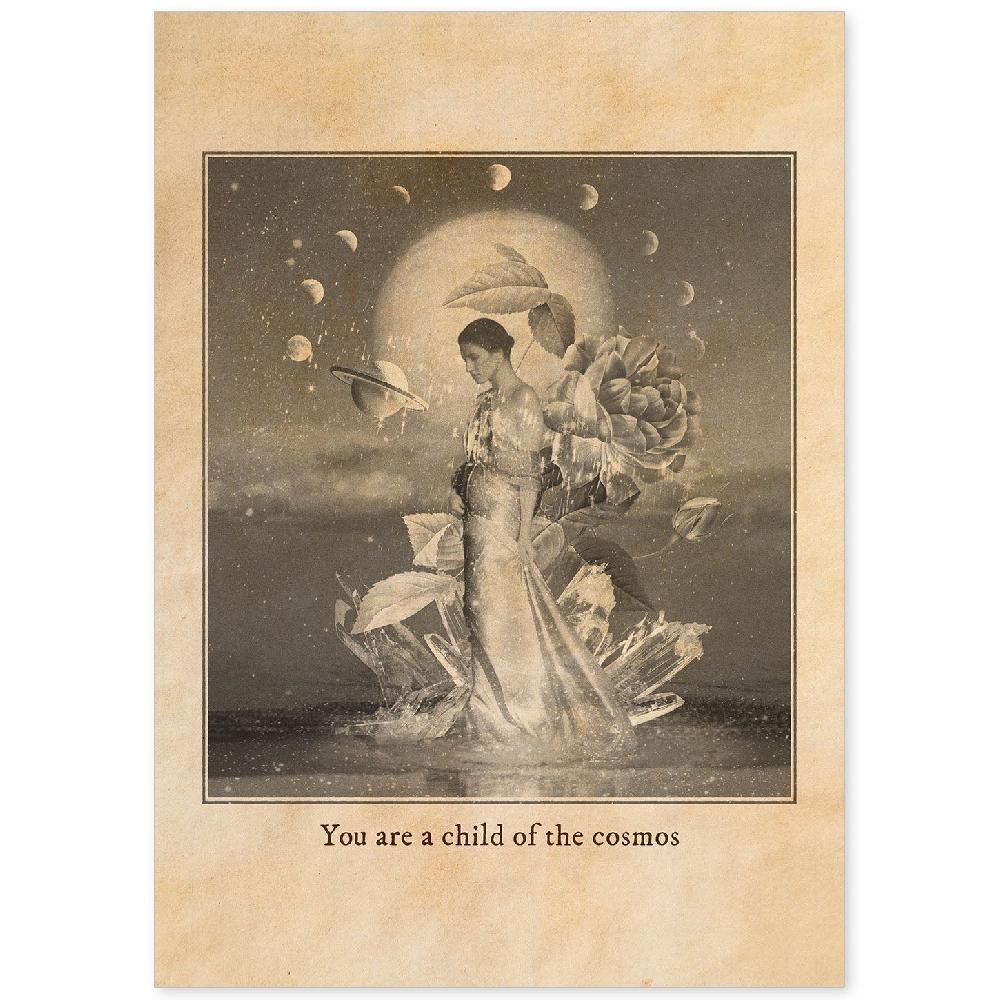 nacnic Lámina Vintage de Mujer Mística del Cosmos