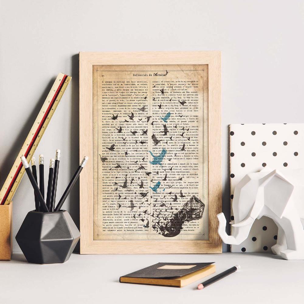 Nacnic Lámina Vintage De Pajaros De Tinta