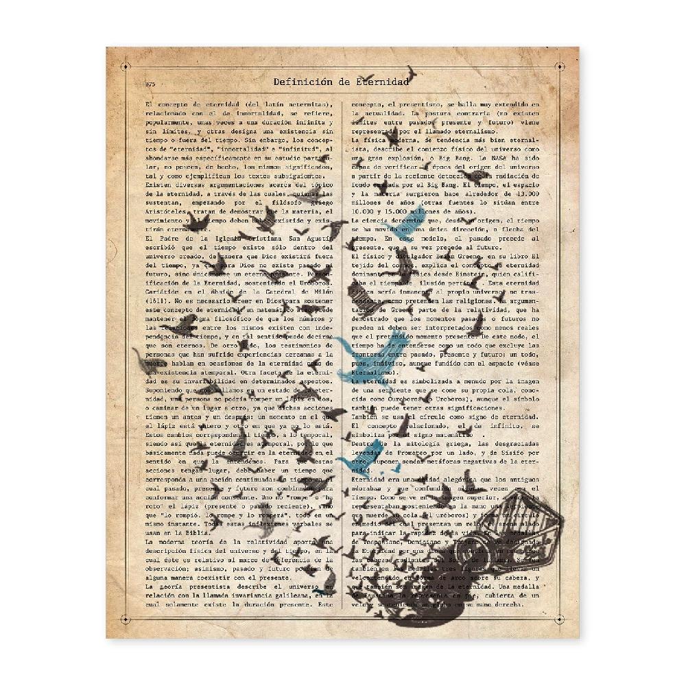 nacnic Lámina Vintage de Pajaros de Tinta