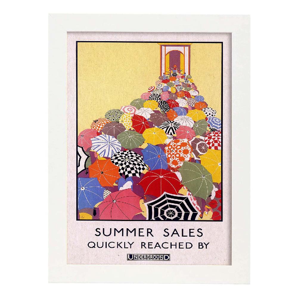 Nacnic Lámina Vintage De Paraguas En Londres