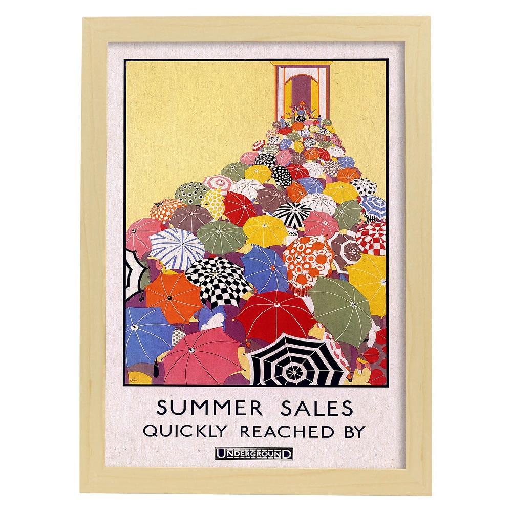 Nacnic Lámina Vintage De Paraguas En Londres