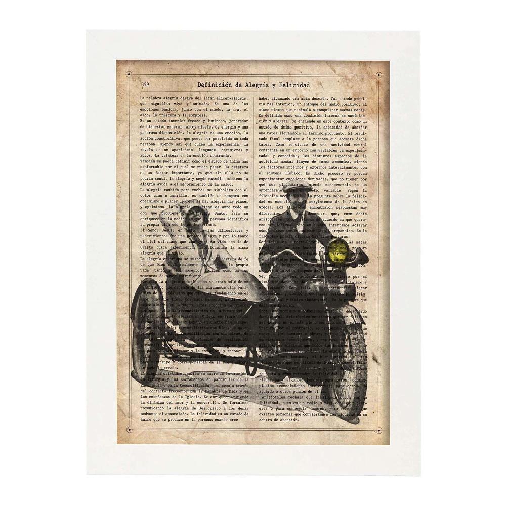 Nacnic Lámina Vintage De Sidecar Con Definiciones