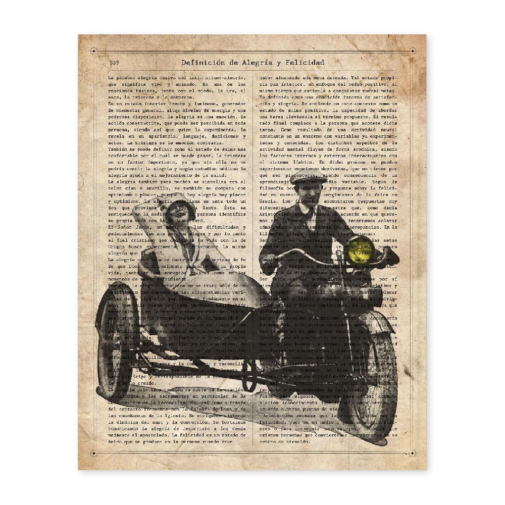 nacnic Lámina Vintage de Sidecar con Definiciones