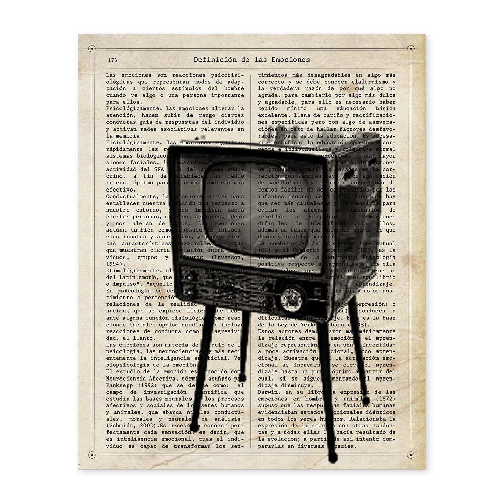 nacnic Lámina Vintage de Televisión Antigua