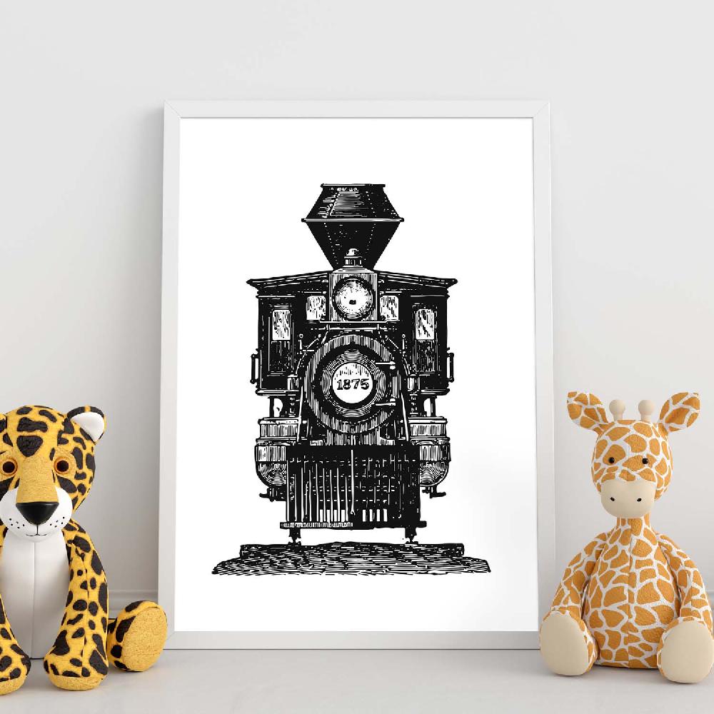 Nacnic Lámina Vintage De Tren A Vapor
