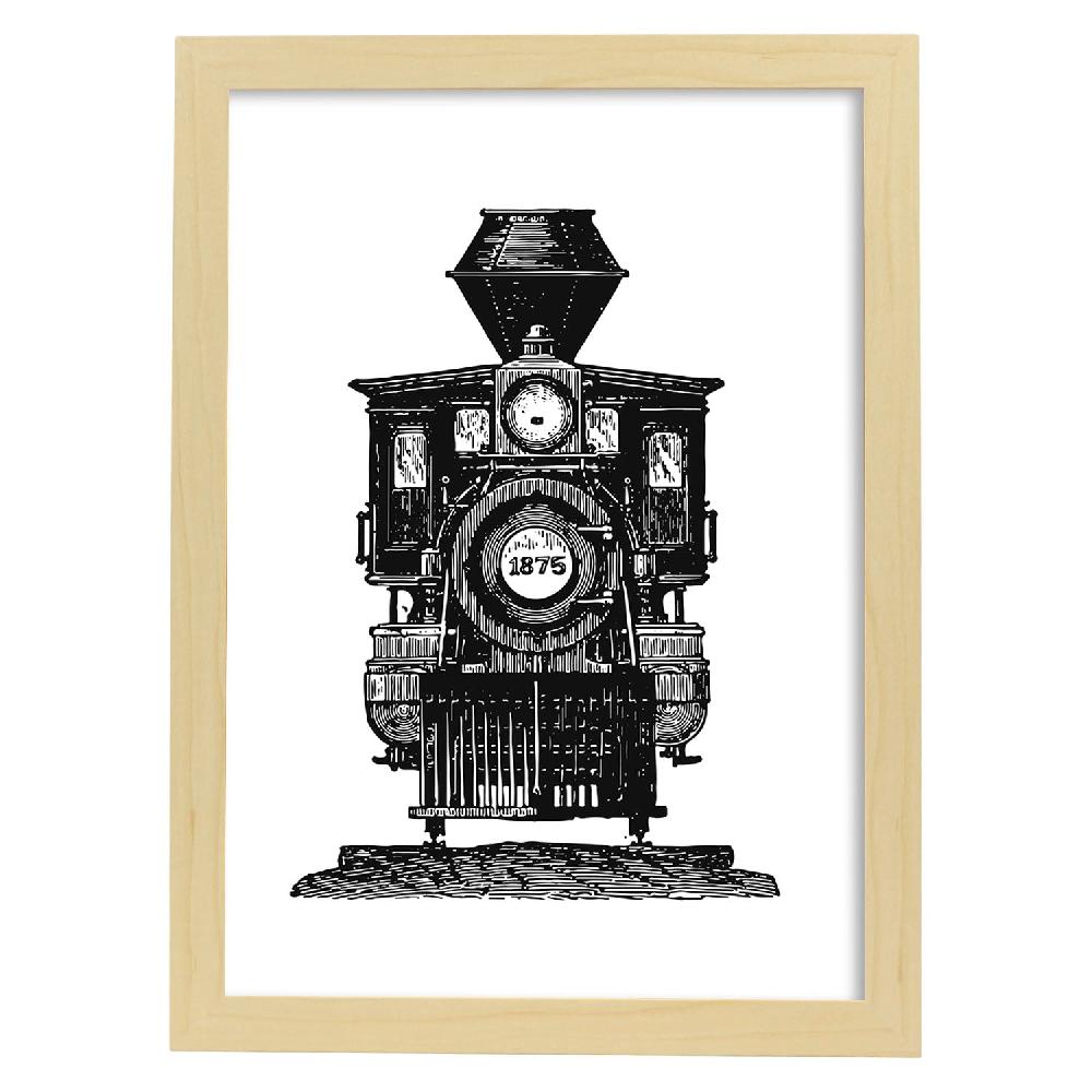 Nacnic Lámina Vintage De Tren A Vapor