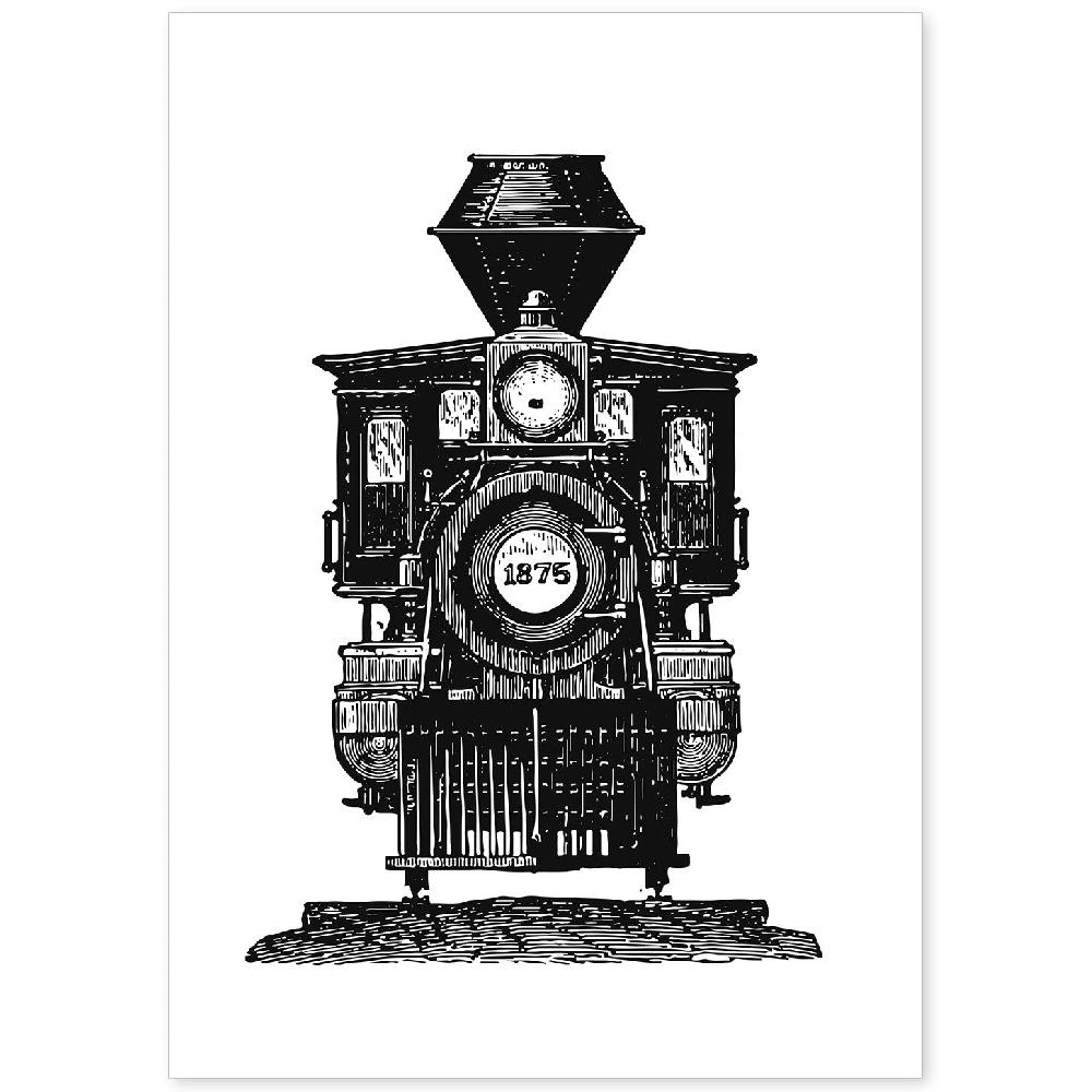 nacnic Lámina Vintage de Tren a Vapor