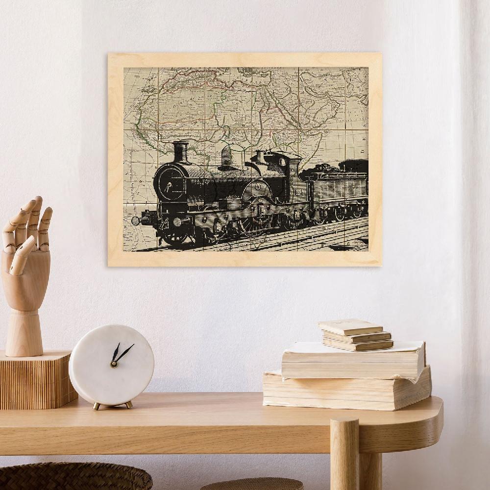 nacnic Lámina Vintage de Tren en Africa