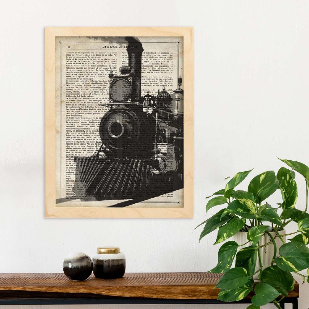 Nacnic Lámina Vintage De Tren Y Vehículos
