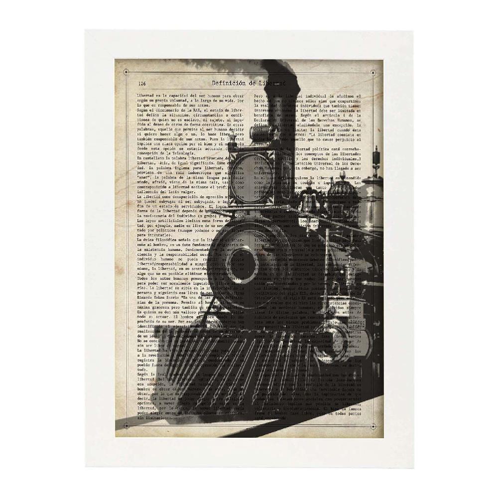 Nacnic Lámina Vintage De Tren Y Vehículos